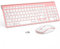 Clavier Souris sans Fil, JOYACCESS 2,4G Ultra-Fins Compacte Ensemble Clavier Souris, pour PC, Laptop, Windows(AZERTY)-Or Rose