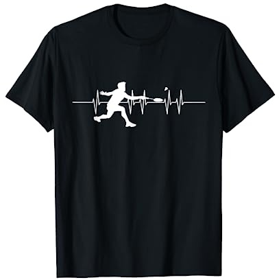 Sportler Geschenk Badmintonspieler EKG Herzschlag Federball T-Shirt