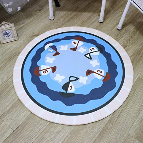 Runder Teppich Stuhl Kissen Hängenden Korb Kinder Cartoon Krabbeldecke 60Cm Durchmesser Segelboot