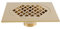 Duschrinne Messing Ablaufrinne, Quadrat Bodenablauf Dusche Duschablauf sehr Flach Duschabfluss Duschablaufrinne Duschrinne für Küche, Bad, Dusche, Garage und Keller, 15x15cm (Color : Gold)