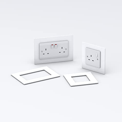 Double/Single Socket Switch Surround/Acrylic Finger Plate (Double, White)