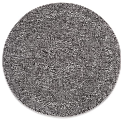 In- und Outdoor-Teppich Outward Circles Anthrazit - 120x120cm für Innen und Außen