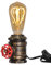 SUNLLOK Industrial Steampunk Table Lamp Antique Holder - Mid Century Rustic Retro Red Faucet Small Gold Desk Lamp Base - Vintage Bedside Pipe Table Light for Living Room Bedroom (Metal, E27 Base)