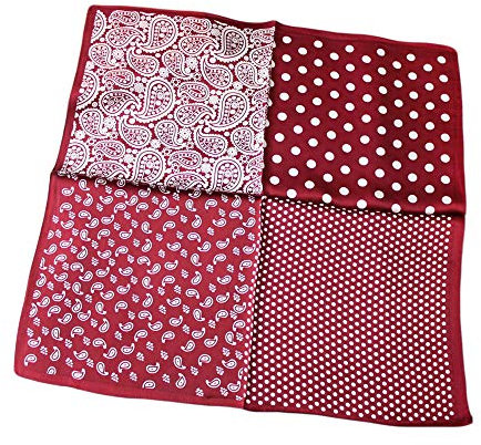 UK_Stone Herren Paisley Muster Bandana Halstuch 100% Seide Krawatte Anzug Taschenhandtuch Multifunktionstuch 50 * 50cm (Z_Pattern #4 Weinrot)