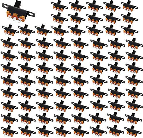 HUAZIZ Interruttore a Scorrimento,180 Pezzi Mini Pannello Interruttore a Slitta SPDT 3 Pin 2 Posizione 0.5A 50V DC, Micro Miniatura Interruttore a Levetta per le Piccole DIY Progetti di Elettronici