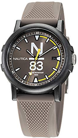Nautica Men's Quartz Silicone Strap, Gray, 20 Casual Watch (Model: NAPEPS107)