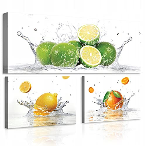 WallArena - Leinwand Bilder - Küche Obst Wasser Essen Esszimmer - 80x55 cm Leinwandbilder - Bild auf leinwand - Wandbild XXL groß Wandbilder für Wohnzimmer Schlafzimmer Wohnzimmerbilder Modern