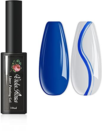 VidaRosa Gel Nail Liner Polish Pen UV LED Painting Gel Polish Set for 3D Nail Art DIY Nail Design Pull Line Pen Nail Drawing, Nail Painting Polish for Manicure Salon, 10ML, Royal Blue