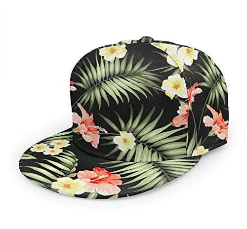 Oaieltj Unisex Baseball Cap Herren Damen Einstellbare Snapback Trucker Hat Mode Hip-Hop Baseball Cap, Hawaii Hawaii Tropische Blumen und Dschungel Palmen, One size
