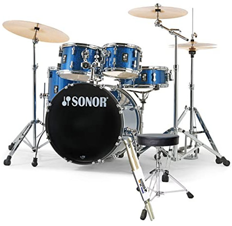 Sonor AQX Studio Set BOS BLue Ocean Sparkle Schlagzeug + keepdrum Zubehör