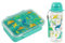 I-Drink – Bundle Lunch box + Borraccia Tritan 400ml, per Bambini, Porta Merenda, Picnic, Scuola, Senza BPA, con Disegni di Infanzia (Dino)
