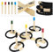 UISEBRT Wurfspiel Ringwurfspiel aus Kiefer - Gartenspiele Outdoor Wurfspiel für Kinder und Erwachsene mit 5 Spielstäben + 5 Nylon Ringen Spiele für Garten Park Home Party