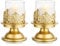 Sziqiqi Modern Kerzenständer Kerzenhalter für Stumpenkerzen - Gold Metall Kerzenständer Kerzenleuchter Kerzen Ständer für Tischdeko Wohnzimmer Esstisch Hochzeit Couchtisch Beistelltisch Weihnachten