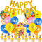 48 Pcs Geburtstagsdeko, Luftballons Dekoration,Cake Topper,Geburtstags Banner,Party Set,Party Dekorations Supplies für Kinder