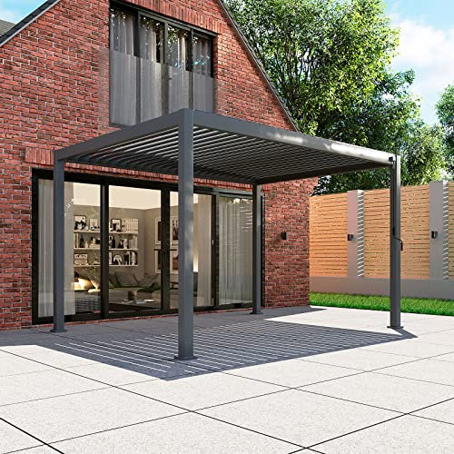 Nova Outdoor Living Titan Aluminium Pergola - 4m x 3m Rectangular in Grey