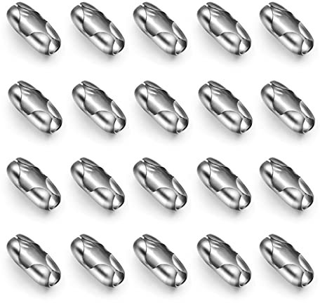 LICQIC Rollo Kettenverbinder, Kugelkette Verbinder für Kugeldurchmesser bis 4,5 mm, Rollokette Verbinder für Perlenketten, Lamellenvorhangketten Oder Jalousienketten, 20 Stück Edelstahl