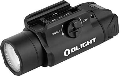OLIGHT PL-3R Valkyrie Linterna Táctica con Riel Ajustable Doble Potente para Caza Investigación y Exteriores Utilizada (Negro)