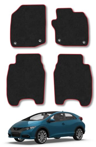 Fits Honda Civic (2011-2016) Carpet Car Mats | Tailored Fit Heavy-Duty Rubber Floor Mats Premium Durable Waterproof Custom Fit Water Resistant Easy-Clean