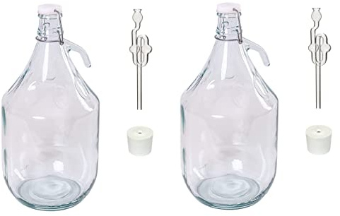 5L Bügelflaschen Weinballon Bügelverschluss Flasche + Stopfen + Gärröhrchen (2)