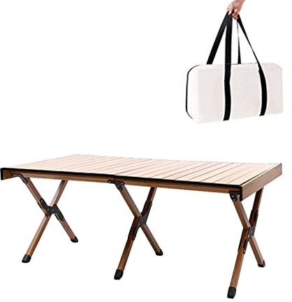 Campingtisch Klapptisch aus Alu, Campingtisch Faltbar Groß, Leicht Campingtische Tragbar Klappbar Aluminium Gartentisch mit Packtasche für Picknick Kochen Garten Wandern Reisen