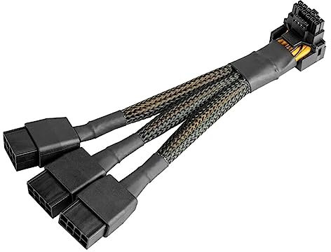lilila-ree ATX 3.0 PCIe 5.0 600W Triple 8 Pin to 12VHPWR 16 Pin Power Cable Suitable for Any PCIe 5.0 GPUs with 12VHPWR 16-Pin Nvidia RTX4080/RTX4090/RTX3090ti