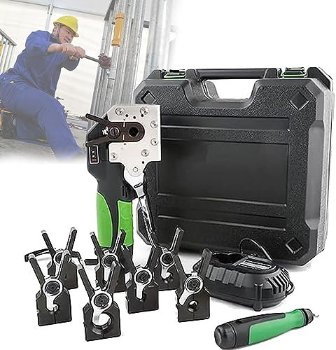 NOLLAM Cartellatrice Elettrica a Batteria per Tubi in Rame, Espansore per Tubi Idraulici da 1/4 - 3/4, Strumento per Svasatura Tubi Eccentrici a 45 °, per Tubi in Rame/Alluminio,8chucks
