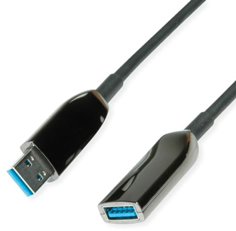 ROLINE USB 3.2 Gen 1 Aktives Repeater Kabel (AOC), ST/BU, schwarz, 20 m