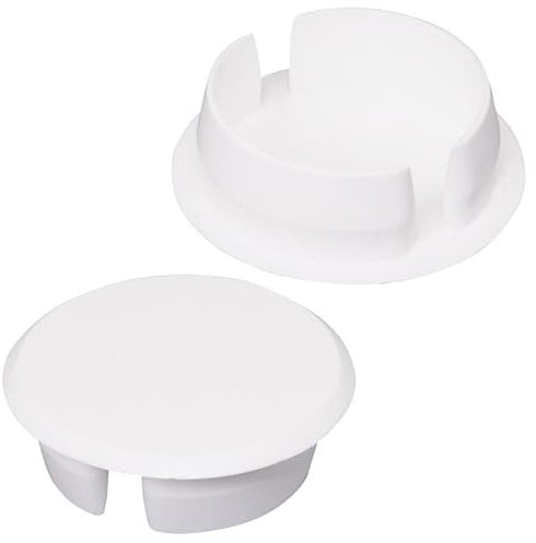 SKIR'CO Lot de 10 Bouchons en Plastique Blanc de 30 mm pour Perçage, Meubles et Vis
