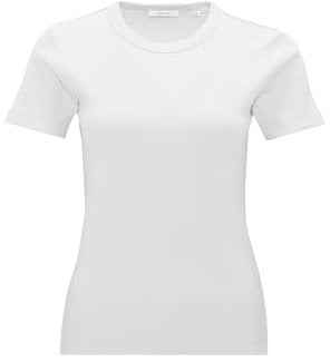 OPUS Damen Kurzarmshirt | Feines Rippshirt SAMUNA Slim aus BCI Cotton Mix White, 36