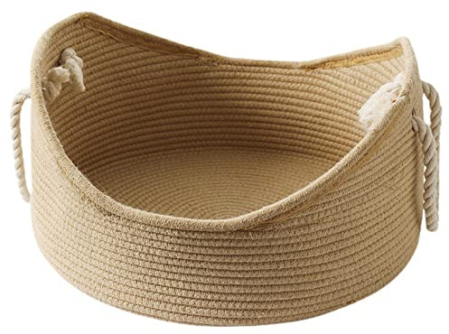 Ultimate Comfort and Playfulness Handwoven Willow Cat Bed Basket - A Cozy Pet Retreat with Wavy Scratching Surface!