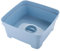 Minky Washing Up Bowl with Sink Plug Strainer, Multipurpose Square Basin, Slate Blue, 11L, UK Made
