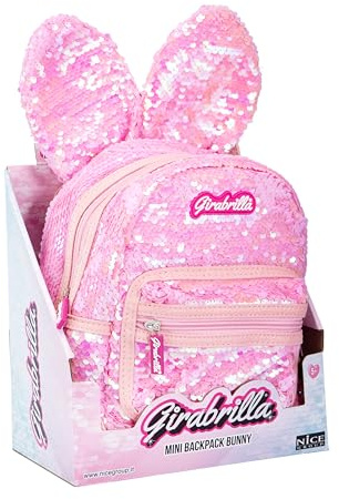 Girabrilla Bunny Backpack Pink Rucksack Kaninchen Rosa mit Pailletten