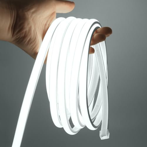 KISUFU 220V Tira de LED COB, 288 LED/m Neón Cinta LED Light Strip IP65 Impermeable, Cada Corte de 50cm Luz de Cuerda para Extérieur iluminación del hogar