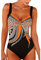 Badeanzug Damen, Monokini Sport Mit Cups Sport Shaping Badeanzüge Damen Push Up Bauchweg Bademode Sommer Mode Sexy Swimsuit Mit Gepolsterten (A02,L)