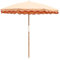 Business & Pleasure Co. Amalfi Rivie - Sombrilla de playa bohemia de 6.5 pies, lona resistente a los rayos UV UPF 50+, poste de madera premium, resistente pero ligero, rosa Rivie