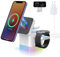 3-in-1-Würfel-kabelloses Ladegerät, Faltbarer Ladeständer, 15W schnelle drahtlose Ladestation kompatibel mit MagSafe Ladegerät für iPhone 15/14/13/12 Serie, Apple Watch, AirPods (Adapter enthalten)