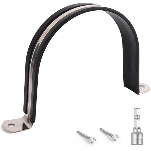 Soimuk Heavy Duty Pipe Clamps, 304 Stainless & Rubber Cushioned (2 Pack - 4 in, 114 MM), So06, Ideal for Water Pipes, Electrical Cables