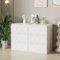 Merax Commode à 6 tiroirs avec motif ondulé pour une utilisation polyvalente dans le salon, la salle de bain et la chambre à coucher - Design laqué - Design d'angle résistant aux chocs - 110 x 40 x 72