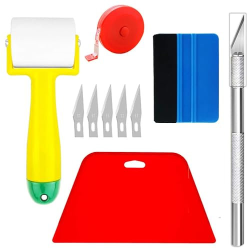 Professional Wallpaper Tool Kit - 10Pcs Peel and Stick Tools With Smoothing Paper Paste - Portable Handheld