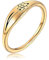 Joliernelle Gold Geburtsblume Dezember Ring Personalisiertes Geschenk für Damen Siegelring Größe 59