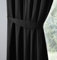 Fusion - Black Curtain Tie Backs (71 x 14cm) - 2 Pieces - Curtain Accessories for Living Room/Bedroom - Matching Curtains Available - Polycotton - Curtain Holdbacks in Black/Plain Black