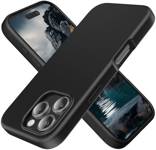 TAXXOE Silicone Case Compatible with iPhone 16 Pro Max Case Soft Ultra Slim Protective Shockproof Liquid Silicone Phone Case,Anti-Scratch Microfiber Lining, 6.9 Black