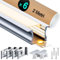 LASLUX LED Aluminium Profil 6 x 2m(12m) Aluminium Einbauprofil für LED Streifen bis 12 mm Breite mit milchweißer PC Abdeckung und Zubehörset(SP32)
