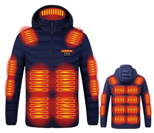 Zeiayuas Veste Chauffante Homme Veste Chauffant USB Vêtements Chauffant Hiver Chaud Manteau Doudoune Veste Capuche avec 8 Zones de Chauffé pour La Chasse en Plein Air, Ski, PêcheL'extérieur Pas Cher