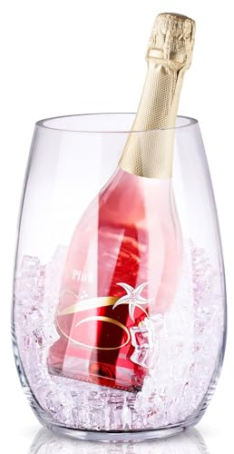 NiHome Copa de vino gigante de 3,912.2 g para mesa de comedor, barra de bar, sala de estar, vaso de vidrio grueso de gran tamaño para servir vino, champán, frutas, aperitivos, bebidas de bricolaje