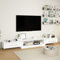 Caldion Modernes TV-Lowboard, TV-Schrank mit 2 Schubladen, Verstellbarer Fernsehtisch, Lowboard mit 4 Beinen, Breite: 160-260 cm, Fernsehschrank mit offenen Ablagen, Weiß, MDF