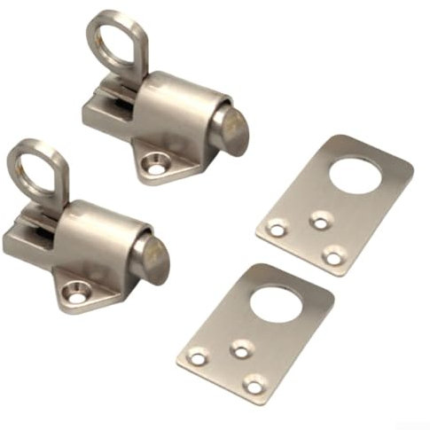 Robusto cierre de aleación de zinc diseñado para mayor seguridad en ventanas de guillotina y áticos de loft, 2 cerraduras (plateado)