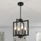 LynPon 4-flammiger schwarzer Kronleuchter Deckenlampe, Industrielle Metall-Hängelampe, Moderne Pendelleuchte mit E14-Fassung für Esszimmer, Wohnzimmer, Schlafzimmer, Küche, Flur, Eingangsbereich