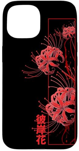 Rote Spinne Lilie Higanbana Japanische Blume Ästhetischer Anime Hülle für iPhone 15
