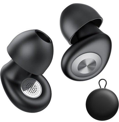 CASCHO Tapones Oidos Ruido Dormir, Tapones Reutilizables de Silicona Suave con Reducción de Ruido 45dB, Diseño Ergonómico Ligero, Sueño/Trabajo/Viajes, 4 Tallas (XS/S/M/L), Tinta
